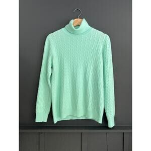 J. Crew Wool Cashmere Blend Cable Knit Turtleneck Sweater Size XL